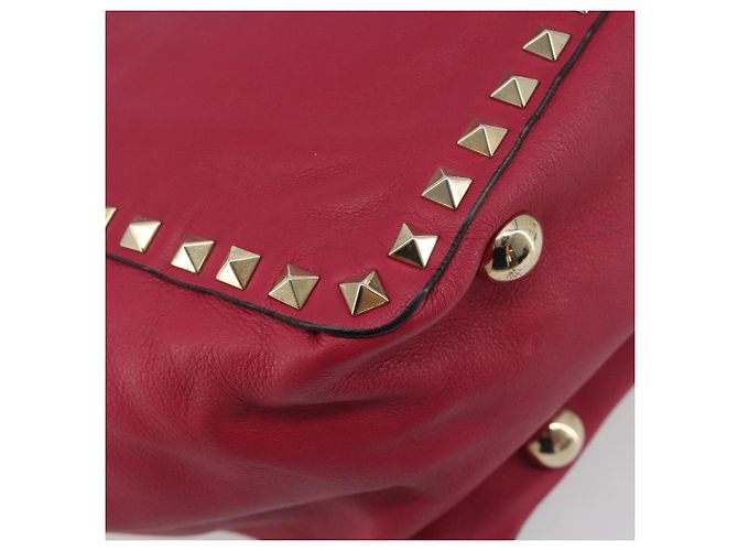 Borsa Tote VALENTINO Studs in pelle 2way Rosa Tono Oro Auth BA14571 - vista 10