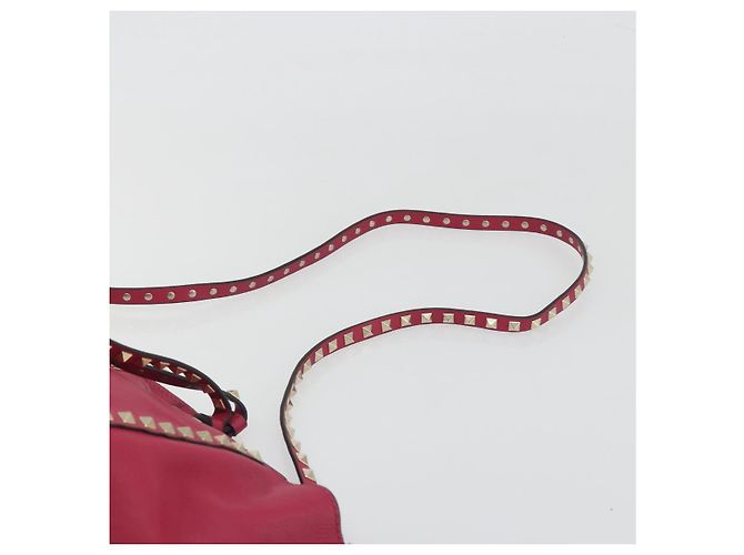 Borsa Tote VALENTINO Studs in pelle 2way Rosa Tono Oro Auth BA14571 - vista 14