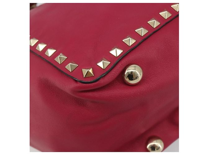 Borsa Tote VALENTINO Studs in pelle 2way Rosa Tono Oro Auth BA14571 - vista 16