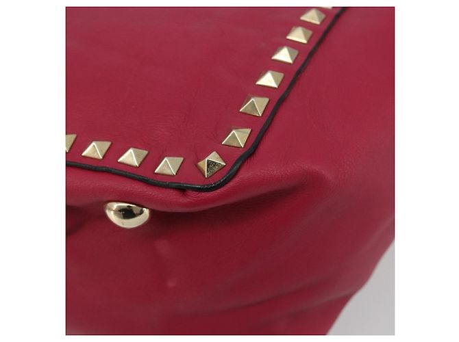 Borsa Tote VALENTINO Studs in pelle 2way Rosa Tono Oro Auth BA14571 - vista 17