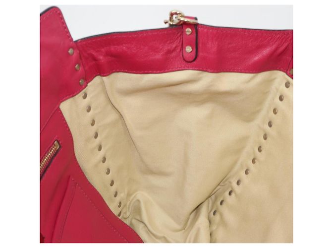 Borsa Tote VALENTINO Studs in pelle 2way Rosa Tono Oro Auth BA14571 - vista 21
