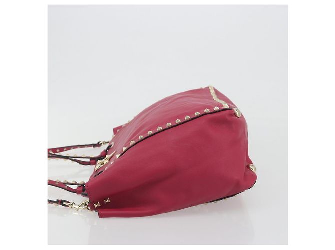 Borsa Tote VALENTINO Studs in pelle 2way Rosa Tono Oro Auth BA14571 - vista 4