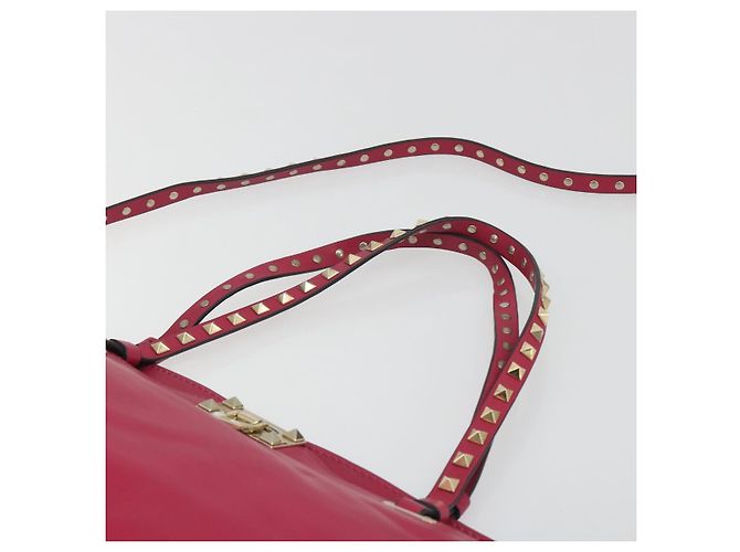 Borsa Tote VALENTINO Studs in pelle 2way Rosa Tono Oro Auth BA14571 - vista 8