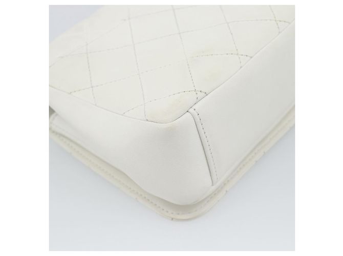 Borsa a tracolla CHANEL Matelasse con catena in pelle d'agnello 2way White Gold CC Auth 193425SAM Bianco D'oro - vista 17