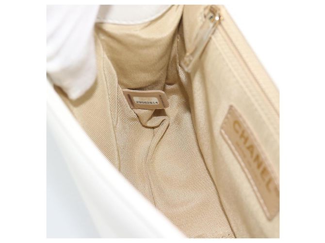 Borsa a tracolla CHANEL Matelasse con catena in pelle d'agnello 2way White Gold CC Auth 193425SAM Bianco D'oro - vista 22