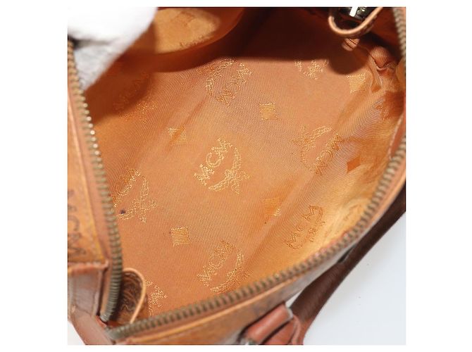 MCM Logogram Vicetos Mini Boston Bag PVC Leather 2way Brown Gold Auth 192428A Tasche Braun Golden - Ansicht 11