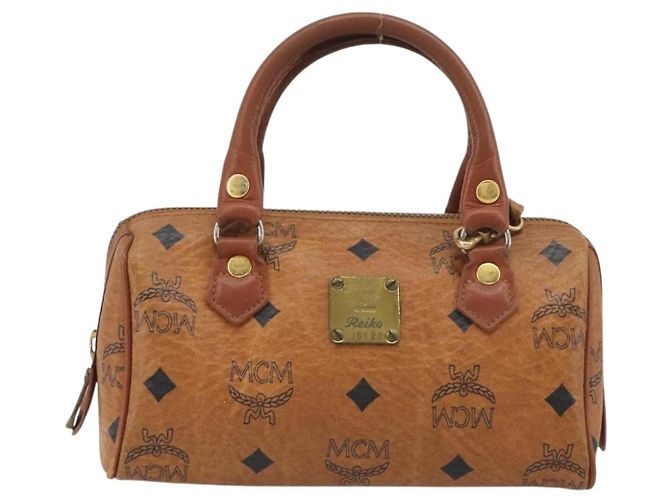 MCM Logogram Vicetos Mini Boston Bag PVC Leather 2way Brown Gold Auth 192428A Tasche Braun Golden - Ansicht 13