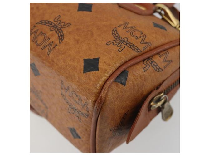 MCM Logogram Vicetos Mini Boston Bag PVC Leather 2way Brown Gold Auth 192428A Tasche Braun Golden - Ansicht 17