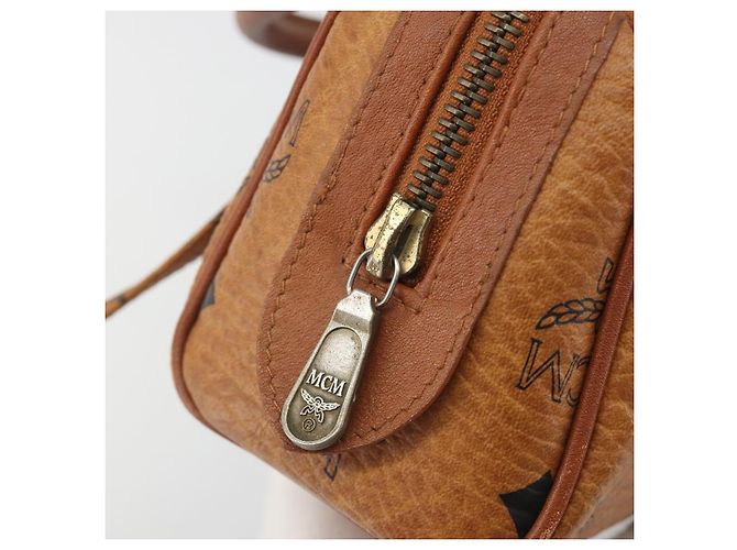 MCM Logogram Vicetos Mini Boston Bag PVC Leather 2way Brown Gold Auth 192428A Tasche Braun Golden - Ansicht 18