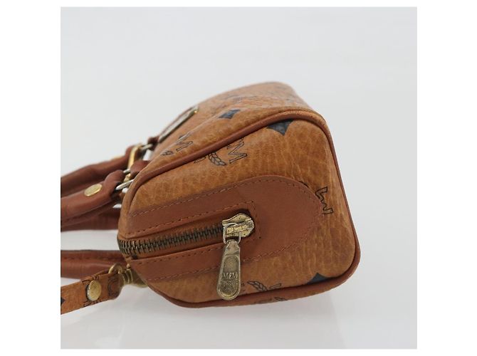 MCM Logogram Vicetos Mini Boston Bag PVC Leather 2way Brown Gold Auth 192428A Tasche Braun Golden - Ansicht 4