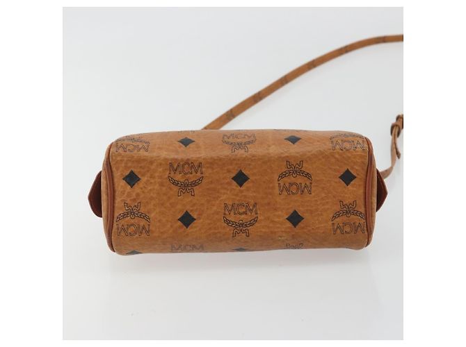 MCM Logogram Vicetos Mini Boston Bag PVC Leather 2way Brown Gold Auth 192428A Tasche Braun Golden - Ansicht 5