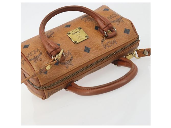 MCM Logogram Vicetos Mini Boston Bag PVC Leather 2way Brown Gold Auth 192428A Tasche Braun Golden - Ansicht 6