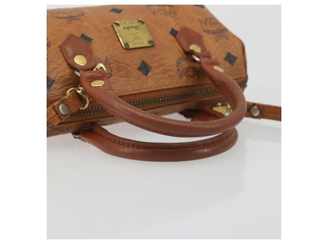 MCM Logogram Vicetos Mini Boston Bag PVC Leather 2way Brown Gold Auth 192428A Tasche Braun Golden - Ansicht 7