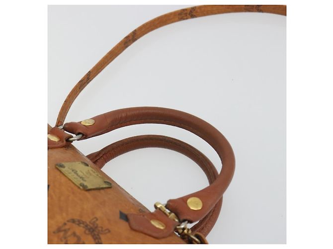 MCM Logogram Vicetos Mini Boston Bag PVC Leather 2way Brown Gold Auth 192428A Tasche Braun Golden - Ansicht 8