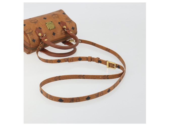MCM Logogram Vicetos Mini Boston Bag PVC Leather 2way Brown Gold Auth 192428A Tasche Braun Golden - Ansicht 9
