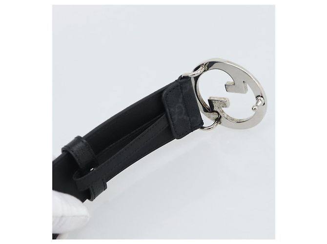 Cintura GUCCI GG Supreme Interlocking G Belt PVC 53.1"" Black 703147 Auth BA14141V Nero Argento - vista 6