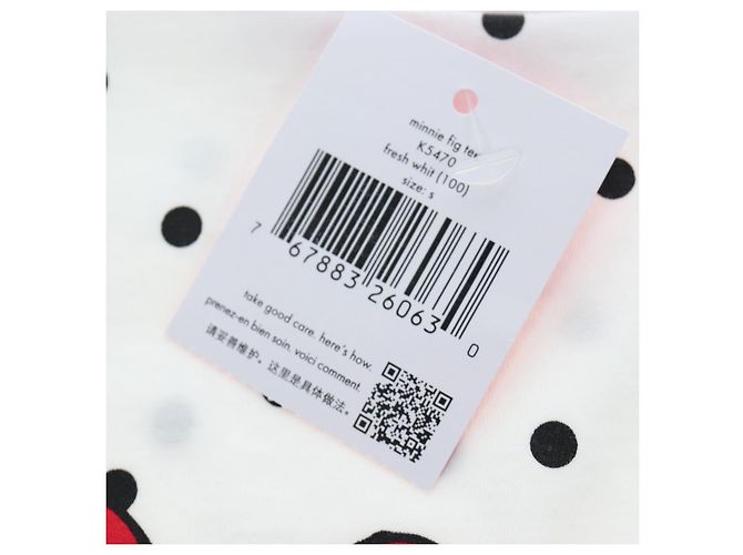 Camiseta de manga corta Kate Spade Disney de algodón Blanco Rosa Auth 192889M - vista 11