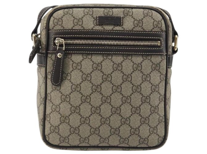 Sac à épaule GUCCI GG Supreme PVC Beige Gold 233268 Auth 195210 Doré - vue 13