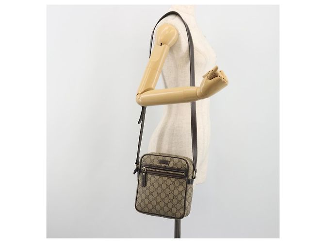 Sac à épaule GUCCI GG Supreme PVC Beige Gold 233268 Auth 195210 Doré - vue 24