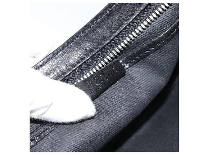 Céline Borsa a tracolla CELINE C Macadam Canvas Nero Argento Auth 193919A - vista 12