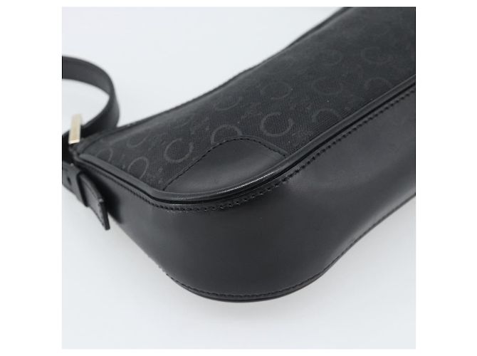 Céline Borsa a tracolla CELINE C Macadam Canvas Nero Argento Auth 193919A - vista 14