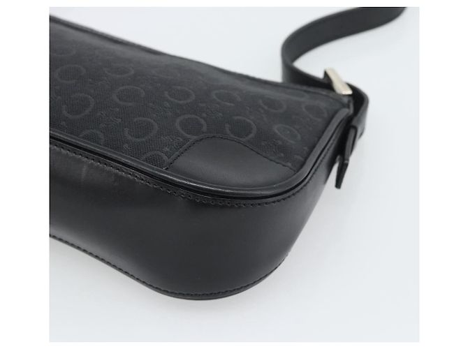 Céline Borsa a tracolla CELINE C Macadam Canvas Nero Argento Auth 193919A - vista 15