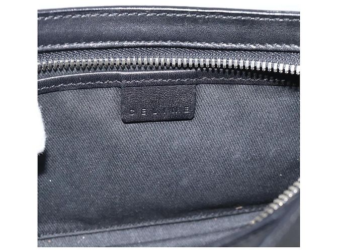 Céline Borsa a tracolla CELINE C Macadam Canvas Nero Argento Auth 193919A - vista 17