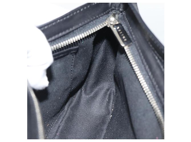 Céline Borsa a tracolla CELINE C Macadam Canvas Nero Argento Auth 193919A - vista 18