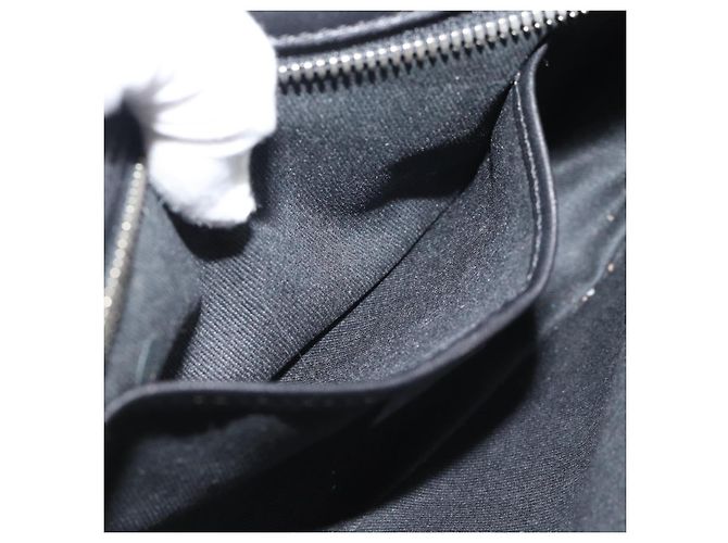 Céline Borsa a tracolla CELINE C Macadam Canvas Nero Argento Auth 193919A - vista 20
