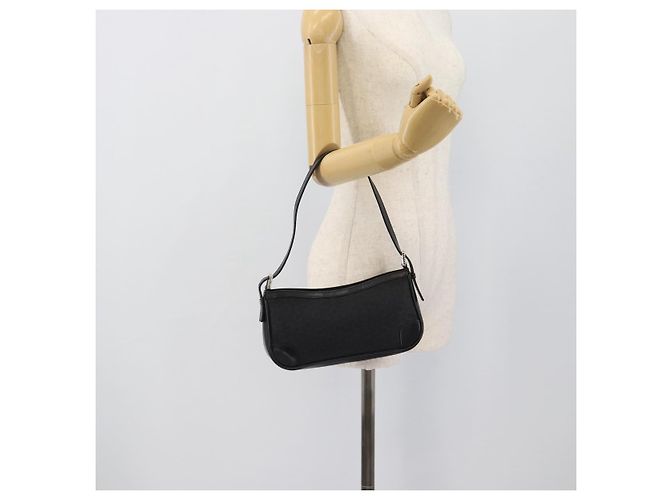 Céline Borsa a tracolla CELINE C Macadam Canvas Nero Argento Auth 193919A - vista 21