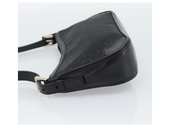 Céline Borsa a tracolla CELINE C Macadam Canvas Nero Argento Auth 193919A - vista 3