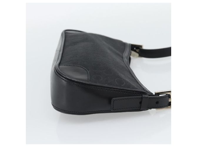Céline Borsa a tracolla CELINE C Macadam Canvas Nero Argento Auth 193919A - vista 4