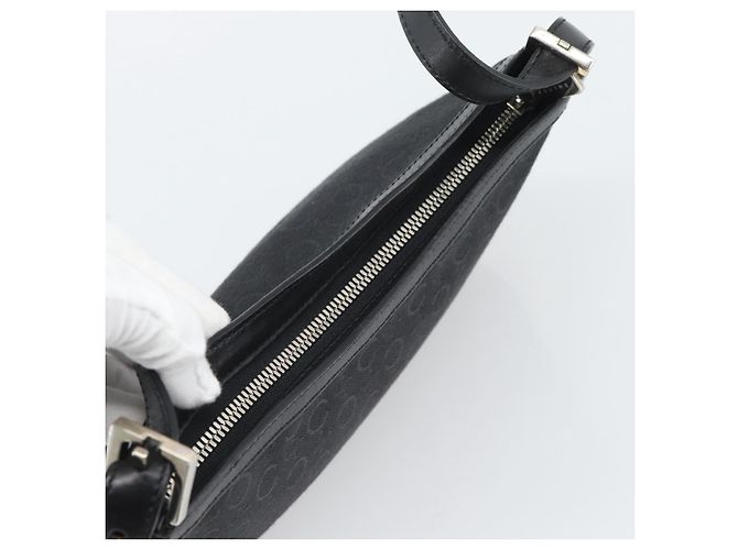 Céline Borsa a tracolla CELINE C Macadam Canvas Nero Argento Auth 193919A - vista 6