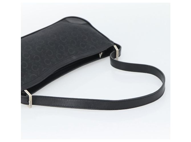 Céline Borsa a tracolla CELINE C Macadam Canvas Nero Argento Auth 193919A - vista 7