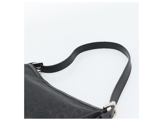 Céline Borsa a tracolla CELINE C Macadam Canvas Nero Argento Auth 193919A - vista 8