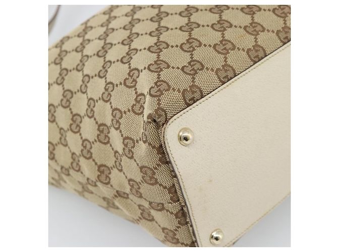 Borsa Tote GUCCI GG Canvas Beige Tono Oro 120836 Auth BA14589 - vista 14