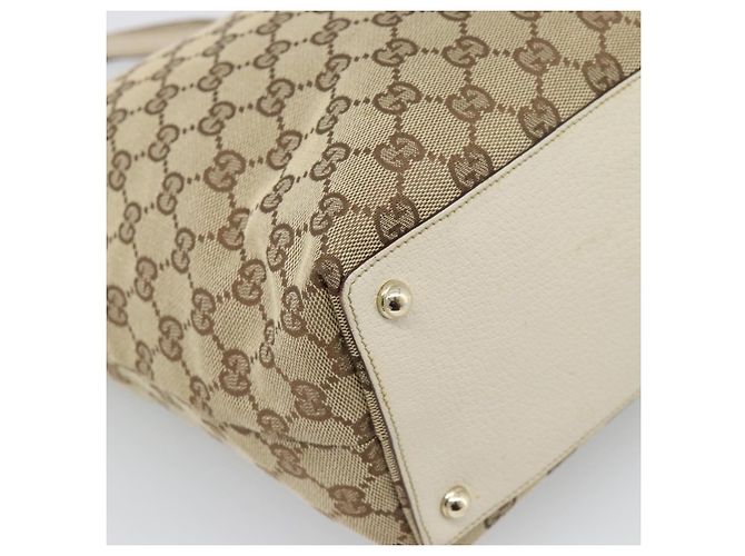 Borsa Tote GUCCI GG Canvas Beige Tono Oro 120836 Auth BA14589 - vista 16