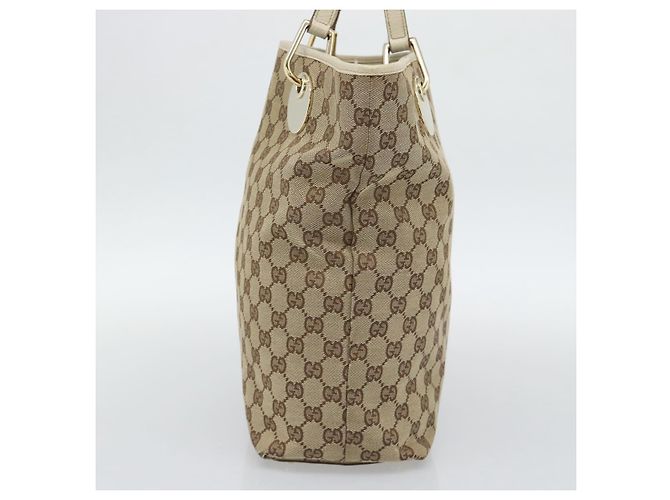 Borsa Tote GUCCI GG Canvas Beige Tono Oro 120836 Auth BA14589 - vista 4