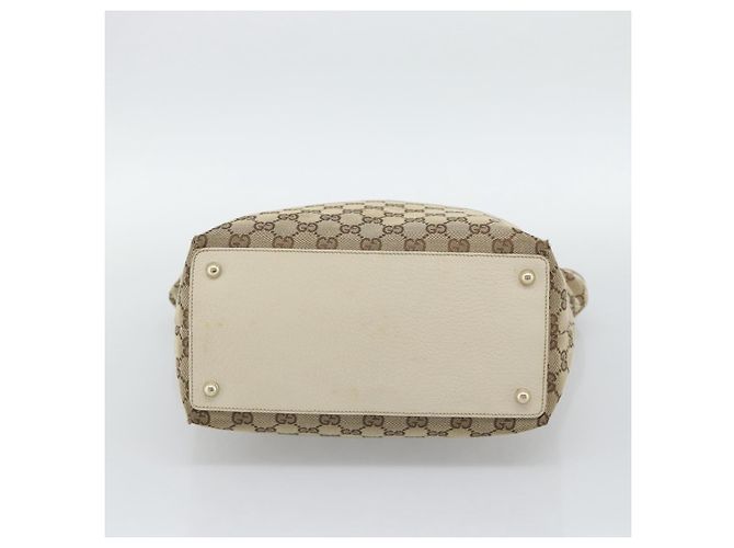 Borsa Tote GUCCI GG Canvas Beige Tono Oro 120836 Auth BA14589 - vista 5
