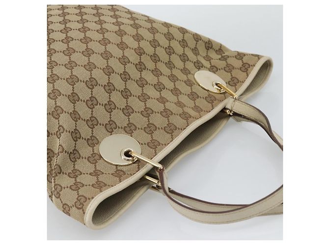 Borsa Tote GUCCI GG Canvas Beige Tono Oro 120836 Auth BA14589 - vista 6
