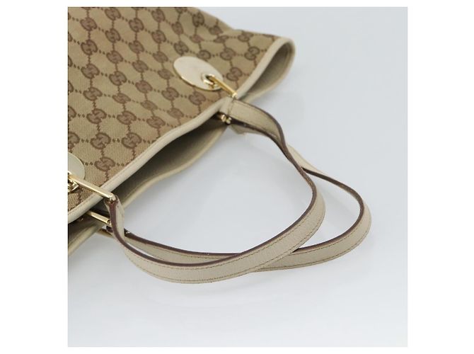 Borsa Tote GUCCI GG Canvas Beige Tono Oro 120836 Auth BA14589 - vista 7