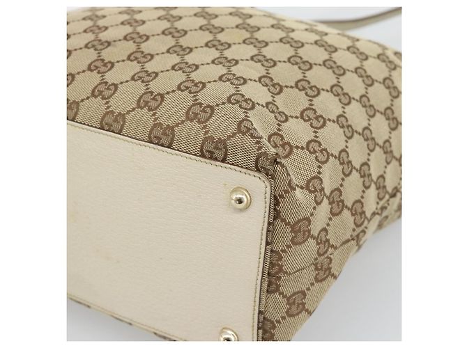 Borsa Tote GUCCI GG Canvas Beige Tono Oro 120836 Auth BA14589 - vista 9