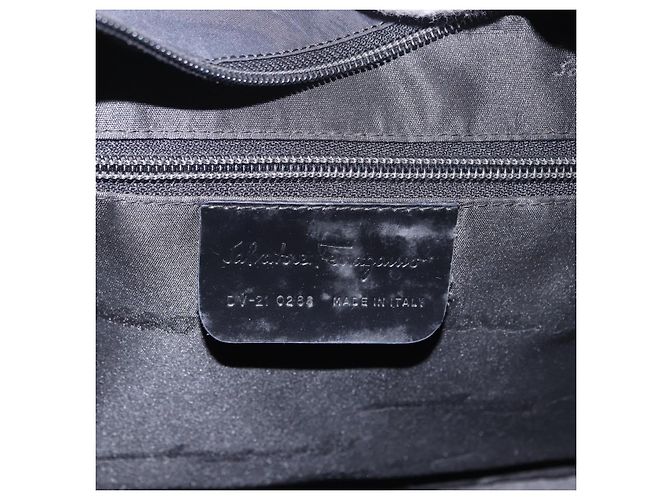Borsa a mano Salvatore Ferragamo Canvas Black Silver Auth BA14183 Nero Argento - vista 12