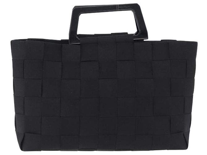Borsa a mano Salvatore Ferragamo Canvas Black Silver Auth BA14183 Nero Argento - vista 3