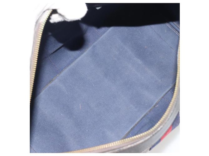 Borsa a Mano GUCCI GG Supreme PVC Pelle Navy Tono Oro Auth 194149 Blu navy - vista 11