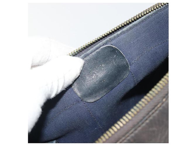 Borsa a Mano GUCCI GG Supreme PVC Pelle Navy Tono Oro Auth 194149 Blu navy - vista 12