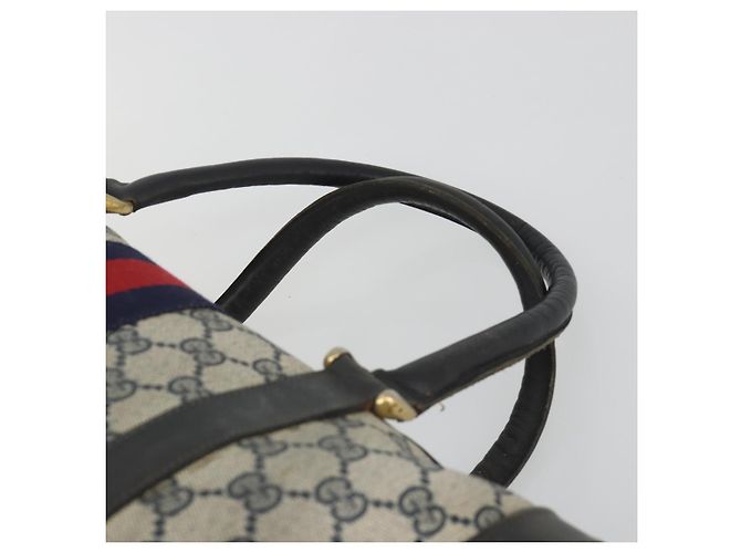 Borsa a Mano GUCCI GG Supreme PVC Pelle Navy Tono Oro Auth 194149 Blu navy - vista 14