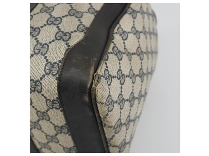 Borsa a Mano GUCCI GG Supreme PVC Pelle Navy Tono Oro Auth 194149 Blu navy - vista 16
