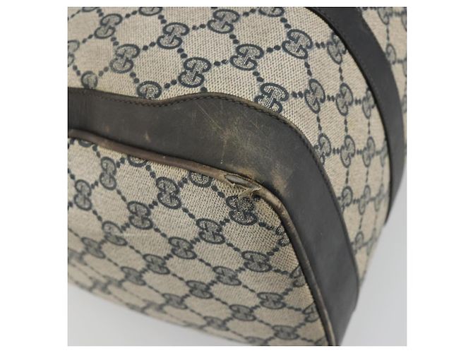 Borsa a Mano GUCCI GG Supreme PVC Pelle Navy Tono Oro Auth 194149 Blu navy - vista 17