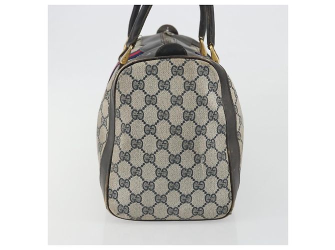 Borsa a Mano GUCCI GG Supreme PVC Pelle Navy Tono Oro Auth 194149 Blu navy - vista 3